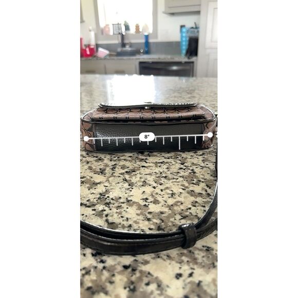 Brighton Crossbody‎ Womens Heart Canvas Leather Crossbody Brown Black - Picture 13 of 16